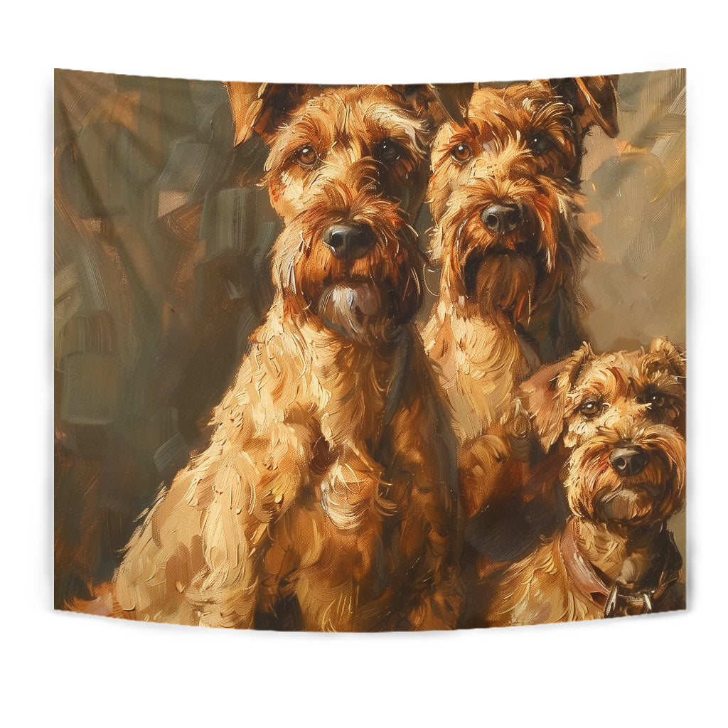 Irish Terrier Family Tapestry, Wall Hanging Art, Irish Terrier Family Room Decoration, Irish Terrier Family Decoration Gift