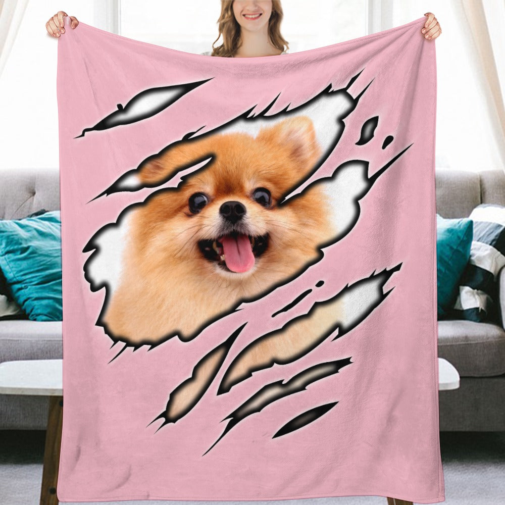 Pomeranian Smile Ultra-Soft Flannel Blanket