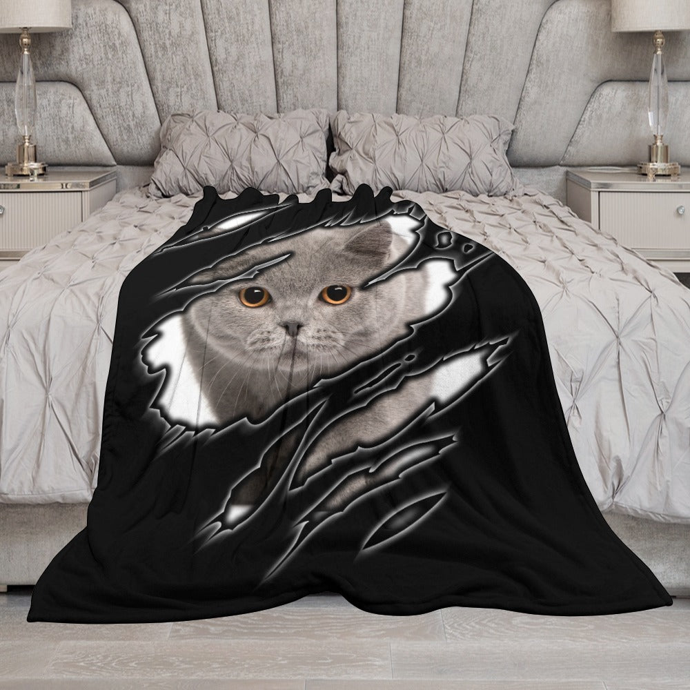 British Shorthair Cat Ultra-Soft Flannel Blanket