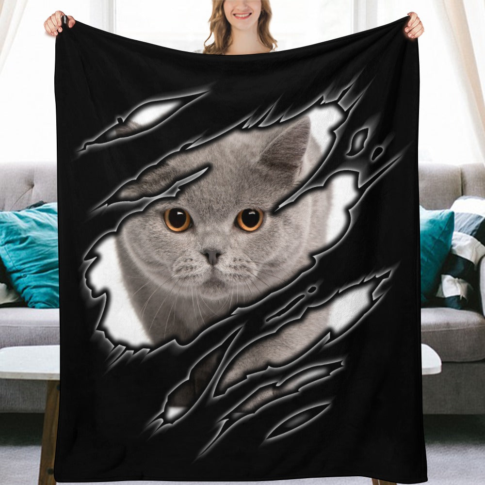 British Shorthair Cat Ultra-Soft Flannel Blanket