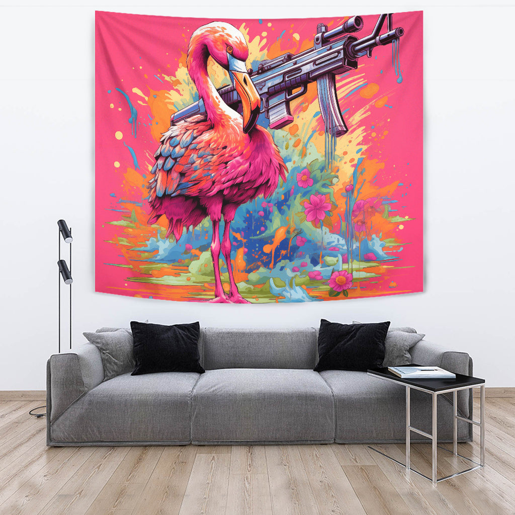 Flamingo Tapestry, Wall Hanging Art, Flamingo Room Decor, Flamingo Decor Gift