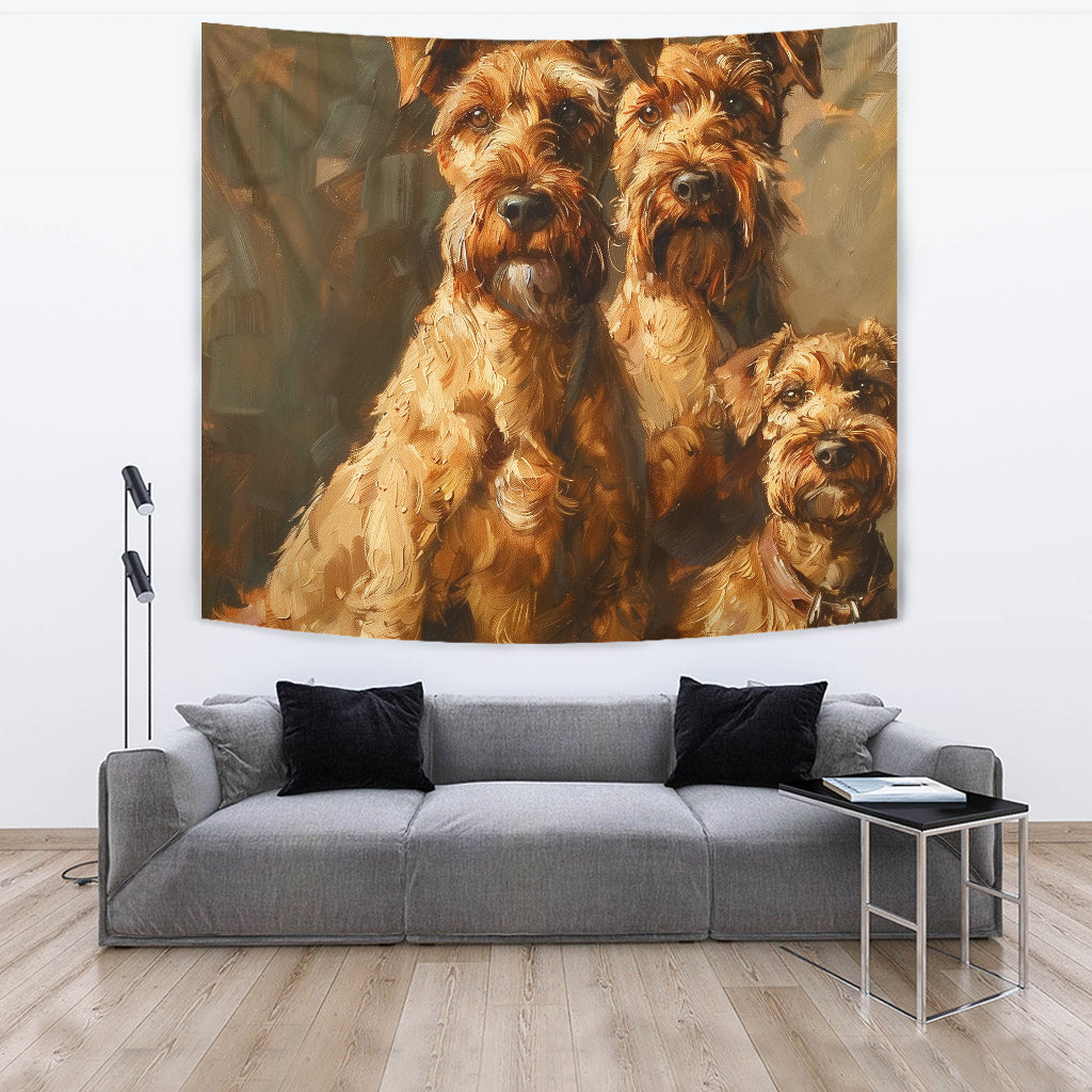 Irish Terrier Family Tapestry, Wall Hanging Art, Irish Terrier Family Room Decoration, Irish Terrier Family Decoration Gift