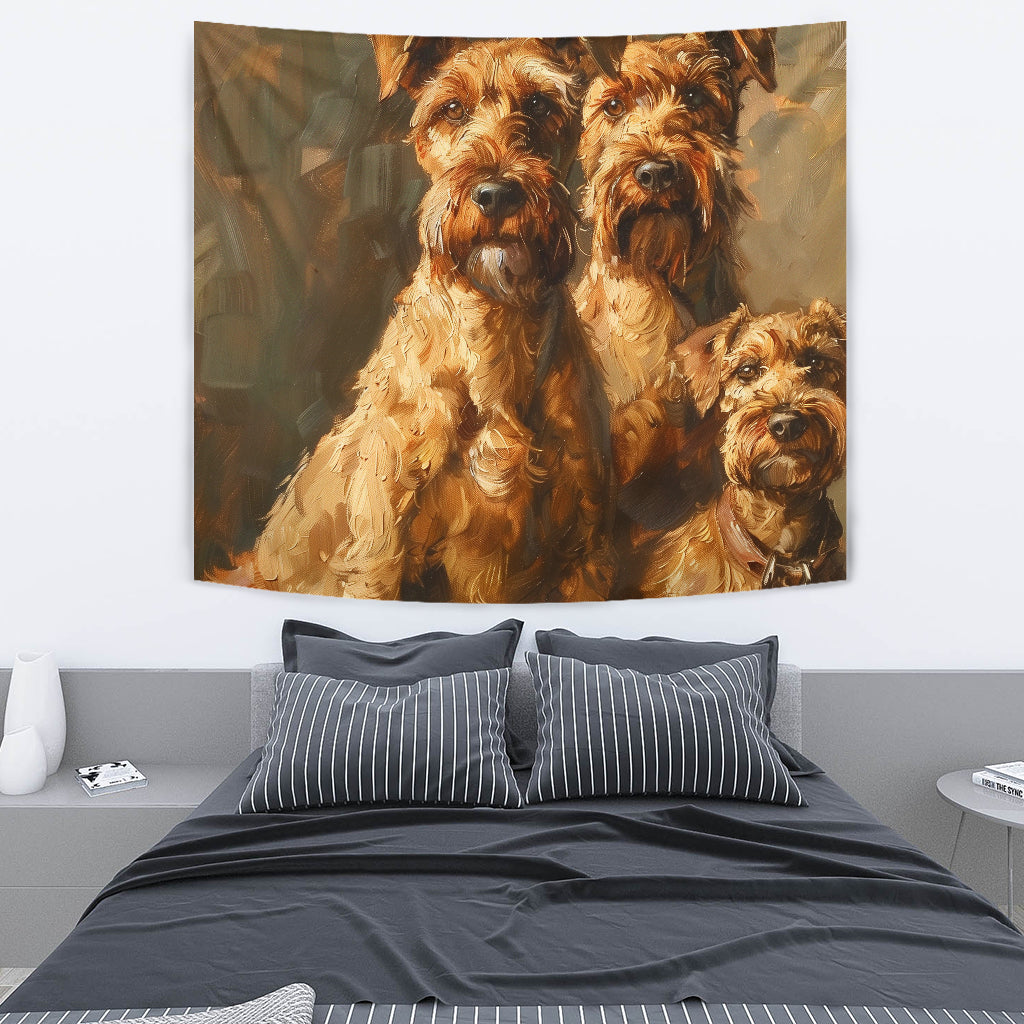 Irish Terrier Family Tapestry, Wall Hanging Art, Irish Terrier Family Room Decoration, Irish Terrier Family Decoration Gift