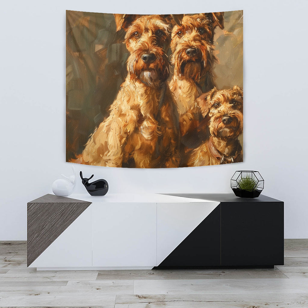 Irish Terrier Family Tapestry, Wall Hanging Art, Irish Terrier Family Room Decoration, Irish Terrier Family Decoration Gift