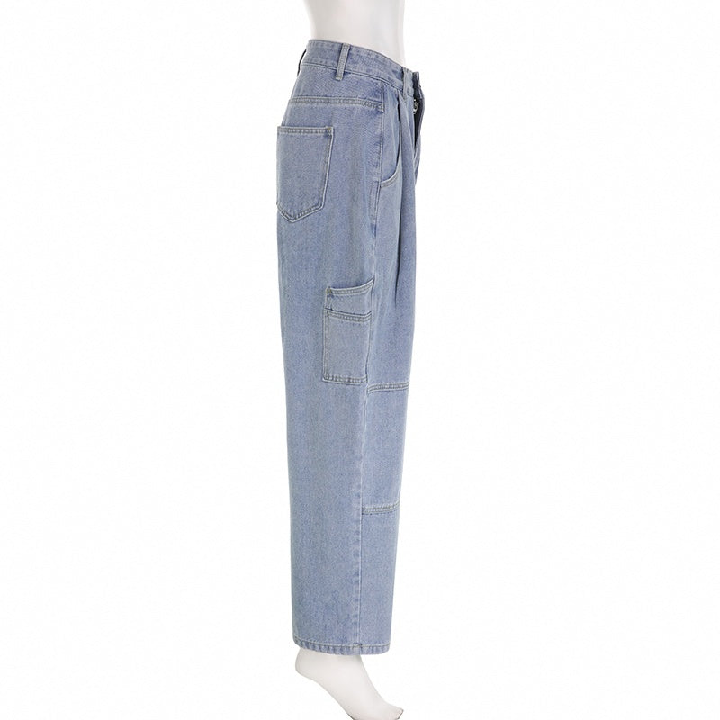 Oversized Jeans for Women, Y2K Streetwear, Chic High Waist Cargo Pants, Baggy Casual Jeans, Wide Leg Denim Trousers