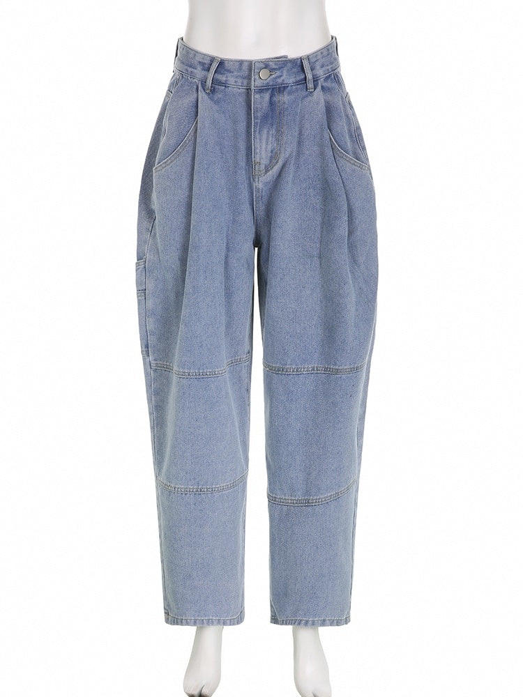 Oversized Jeans for Women, Y2K Streetwear, Chic High Waist Cargo Pants, Baggy Casual Jeans, Wide Leg Denim Trousers