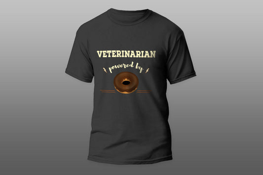 Veterinarian Powered By Doughnut cool gift T-shirt - Top Content | POD Collection | Free Shipping