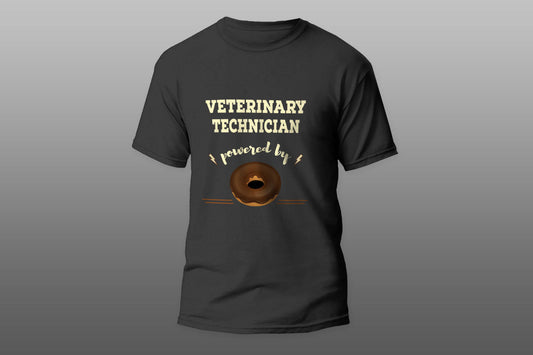 Veterinary Technician Powered By Doughnut cool gift T-shirt - Top Content | POD Collection | Free Shipping