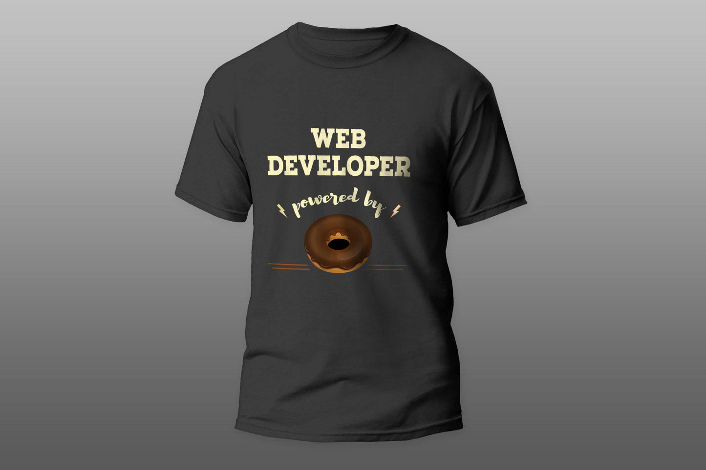 Web Developer Powered By Doughnut cool gift T-shirt - Top Content | POD Collection | Free Shipping