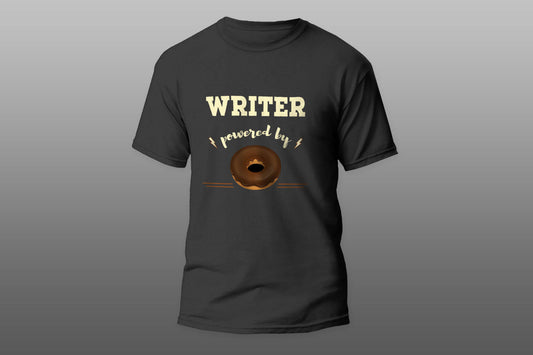 Writer Powered By Doughnut cool gift T-shirt - Top Content | POD Collection | Free Shipping