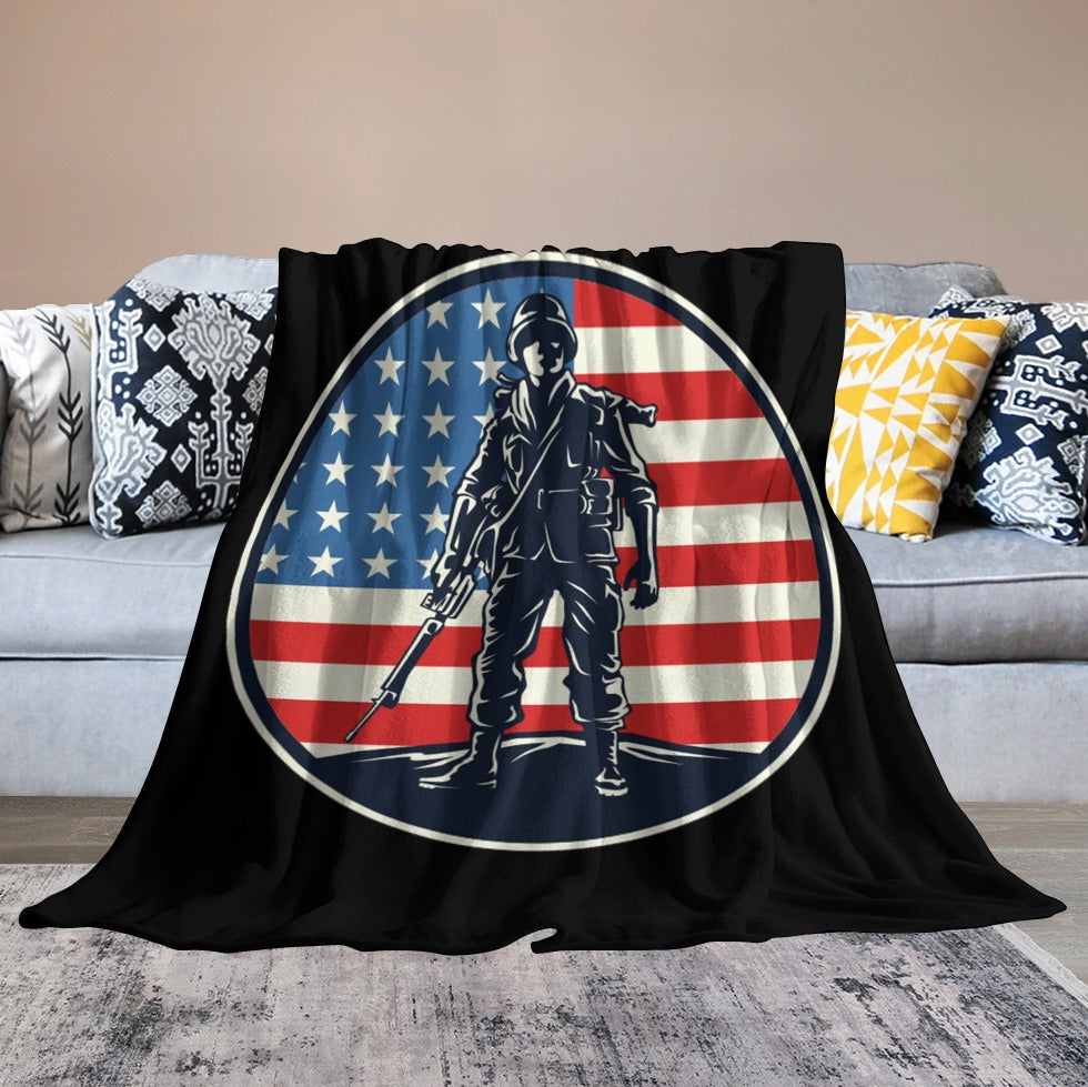 American solder Ultra-Soft Flannel Blanket, Army Blanket