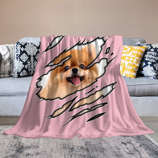 Pomeranian Smile Ultra-Soft Flannel Blanket