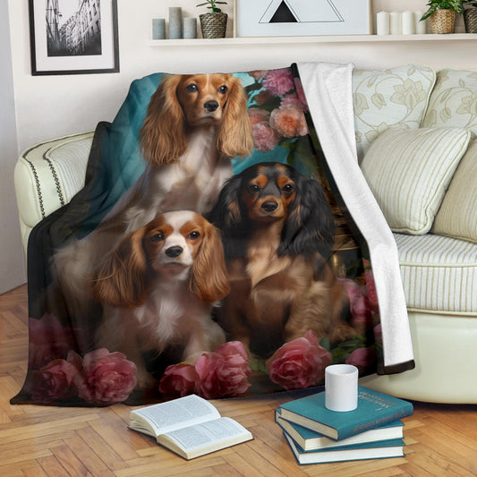 alier King Charles Spaniel Blanket, Cavalier King Charles Spaniel Throw Blanket, Cavalier King Charles Spaniel, Cavalier King Charles Spaniel Gifts