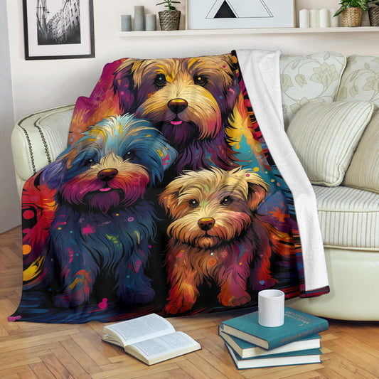 Glen of Imaal Terrier Blanket, Trippy Psychedelics Glen of Imaal Terrier Fleece Blanket, Glen of Imaal Terrier Throw Blanket, Glen of Imaal Terrier Gifts