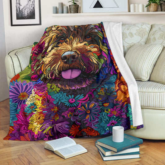 Lagotto Romagnolo Dog Blanket, Trippy Psychedelics Lagotto Romagnolo Dog Fleece Blanket, Lagotto Romagnolo Dog Throw Blanket, Lagotto Romagnolo Dog Gifts