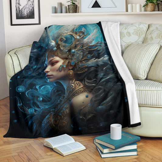 Aquarius Zodiac Sign Blanket, Aquarius Zodiac Throw Blanket, Aquarius Zodiac Gifts, Aquarius Fleece Blanket