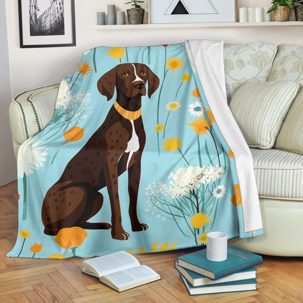 German Shorthaired Pointer Blanket, Trippy Psychedelics German Shorthaired Pointer Fleece Blanket, German Shorthaired Pointer Throw Blanket, German Shorthaired Pointer Gifts