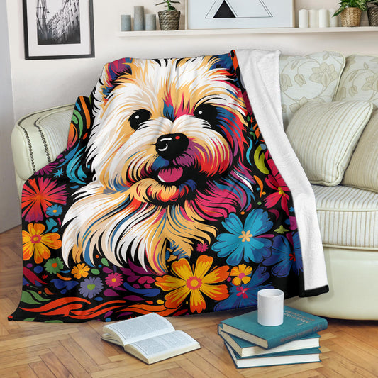 West Highland White Terrier Blanket, Trippy Psychedelics West Highland White Terrier Fleece Blanket, West Highland White Terrier Throw Blanket, West Highland White Terrier Gifts