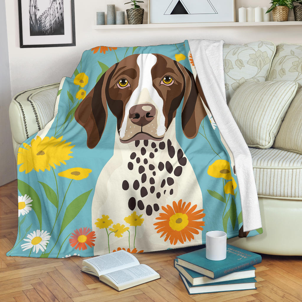 German Shorthaired Pointer Blanket, Trippy Psychedelics German Shorthaired Pointer Fleece Blanket, German Shorthaired Pointer Throw Blanket, German Shorthaired Pointer Gifts