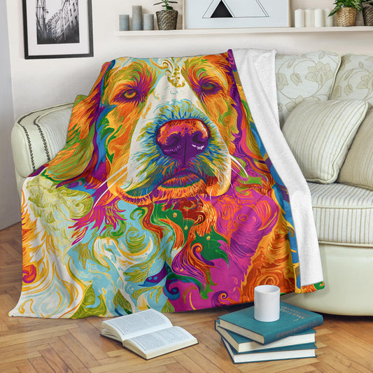 Kuvasz Dog Blanket, Trippy Psychedelics Kuvasz Dog Fleece Blanket, Kuvasz Dog Throw Blanket, Kuvasz Dog Gifts