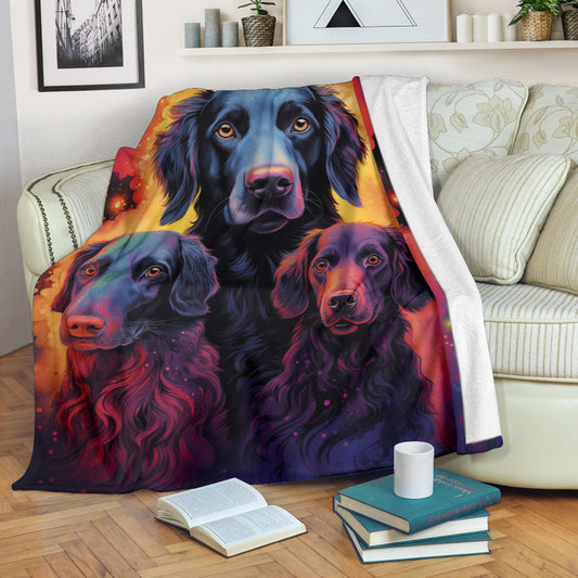 Curly Coated Retriever Blanket, Trippy Psychedelics Curly Coated Retriever Fleece Blanket, Curly Coated Retriever Throw Blanket, Curly Coated Retriever Gifts