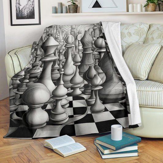 Chess Blanket, Chess Fleece Blanket, Chess Gifts, Chess Neuveau art, Chess Custom Name, Chess Throw Blanket