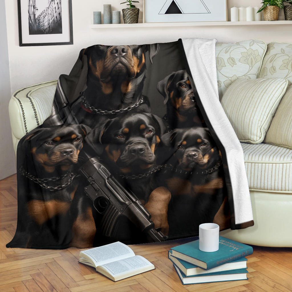 Rottweiler Family Blanket, Rottweiler Blanket, Rottweiler gifts, Rottweiler Throw Blanket