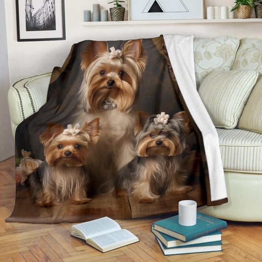 Yorkshire Terrier Family Blanket, Yorkshire Terrier Blanket, Yorkshire Terrier Gifts, Yorkshire Terrier Throw Blanket