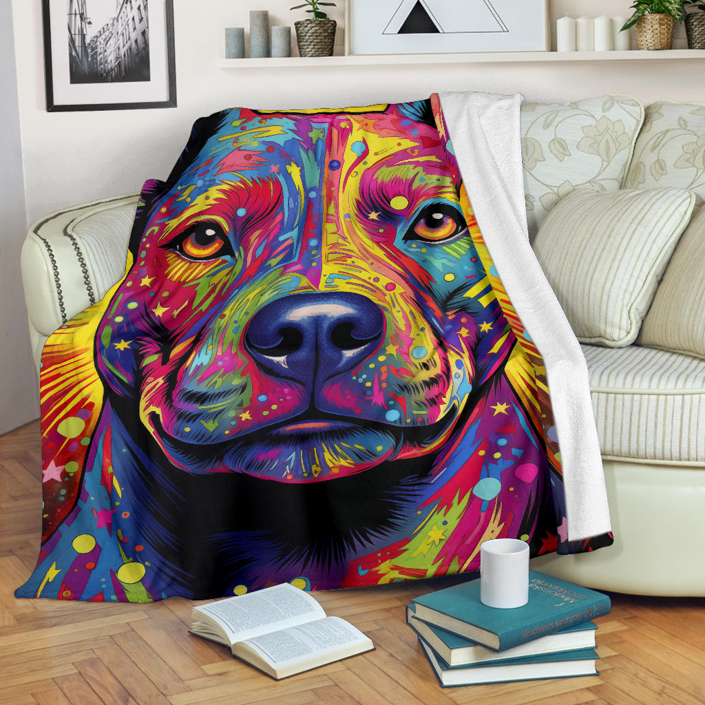 American Staffordshire Terri Blanket, Trippy Psychedelics American Staffordshire Terri Fleece Blanket, American Staffordshire Terri Throw Blanket, American Staffordshire Terri Gifts