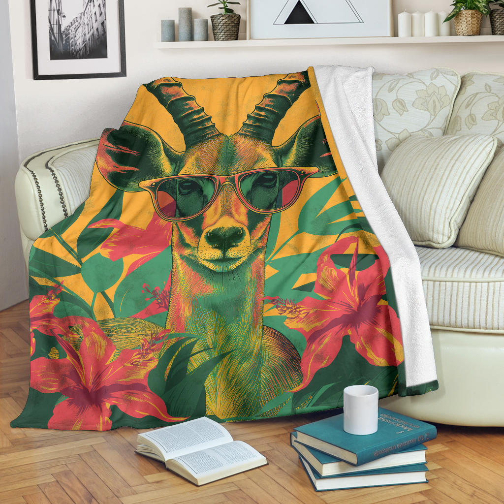 Gazelle animal Blanket, Trippy Psychedelics Gazelle animal Fleece Blanket, Gazelle animal Throw Blanket, Gazelle animal Gifts