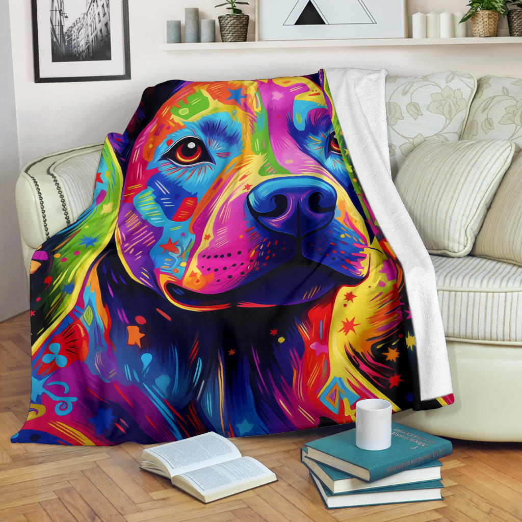 American Pit Bull Blanket, Trippy Psychedelics American Pit Bull Fleece Blanket, American Pit Bull Throw Blanket, American Pit Bull Gifts