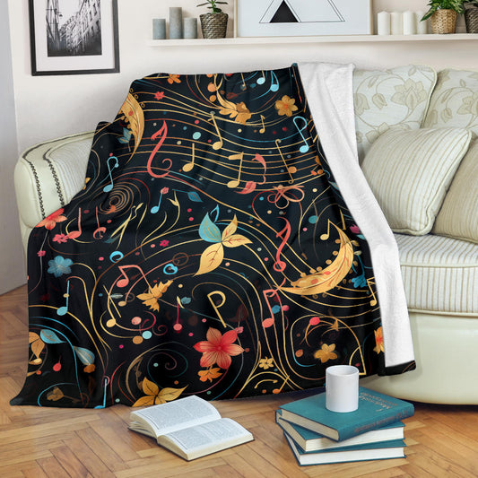 Music Notes Blanket, Music Notes Throw Blanket, Music Notes Gifts, Music Notes Fleece Blanket, Music Custom Name Blanket