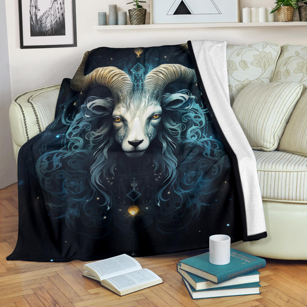 Capricornus Goat Zodiac Sign Blanket, Capricornus Goat Zodiac Gifts, Capricornus Goat Throw Blanket, Capricornus Goat Fleece Blanket