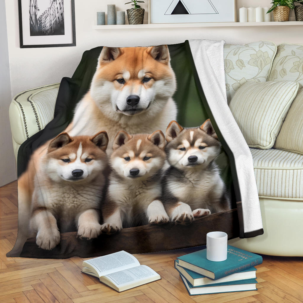 Akita Family Blanket, Akita Blanket, Akita Throw Blanket, Akita