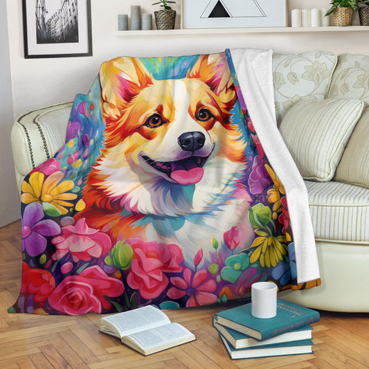 Pembroke Welsh Corgi Blanket, Trippy Psychedelics Pembroke Welsh Corgi Fleece Blanket, Pembroke Welsh Corgi Throw Blanket, Pembroke Welsh Corgi Gifts