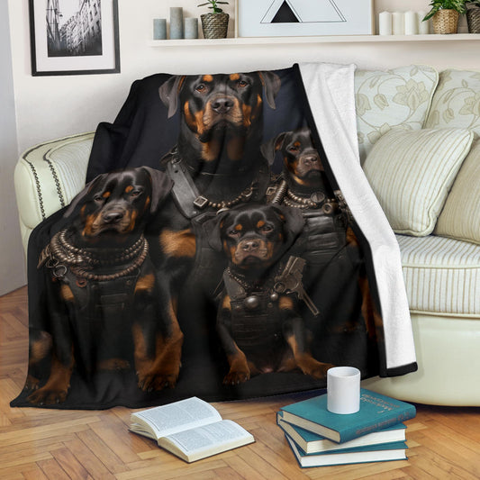 Rottweiler Family Blanket, Rottweiler Blanket, Rottweiler gifts, Rottweiler Throw Blanket