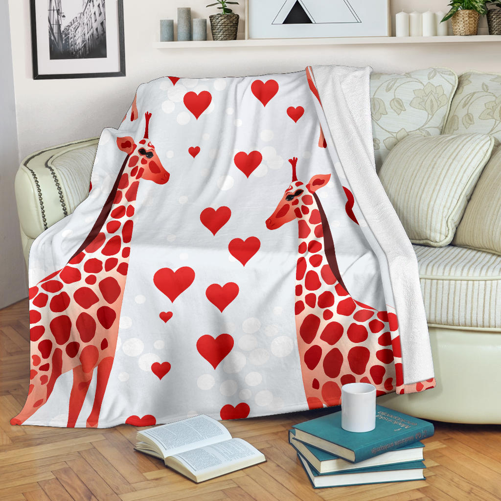 Giraffe Heart Blanket, Giraffe Throw Blanket, Giraffe Fleece Blanket, Giraffe Gifts