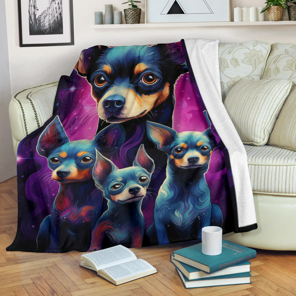 Rat Terrier Blanket, Trippy Psychedelics Rat Terrier Fleece Blanket, Rat Terrier Throw Blanket, Rat Terrier Gifts