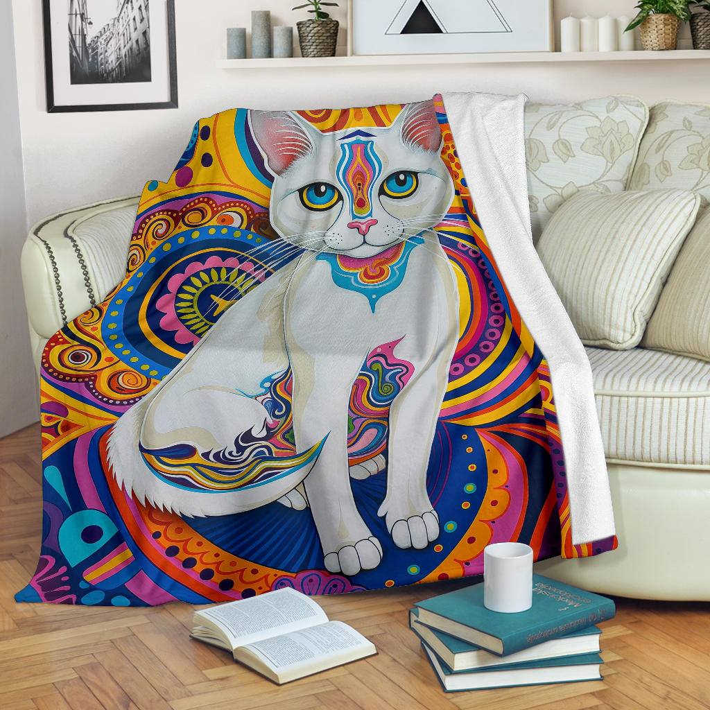 Burmilla cat Blanket, Trippy Psychedelics Burmilla cat Fleece Blanket, Burmilla cat Throw Blanket, Burmilla cat Gifts