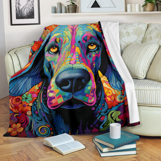 Trippy Psychedelics Great Dane Blanket, Great Dane Fleece Blanket, Great Dane Throw Blanket, Great Dane Gifts