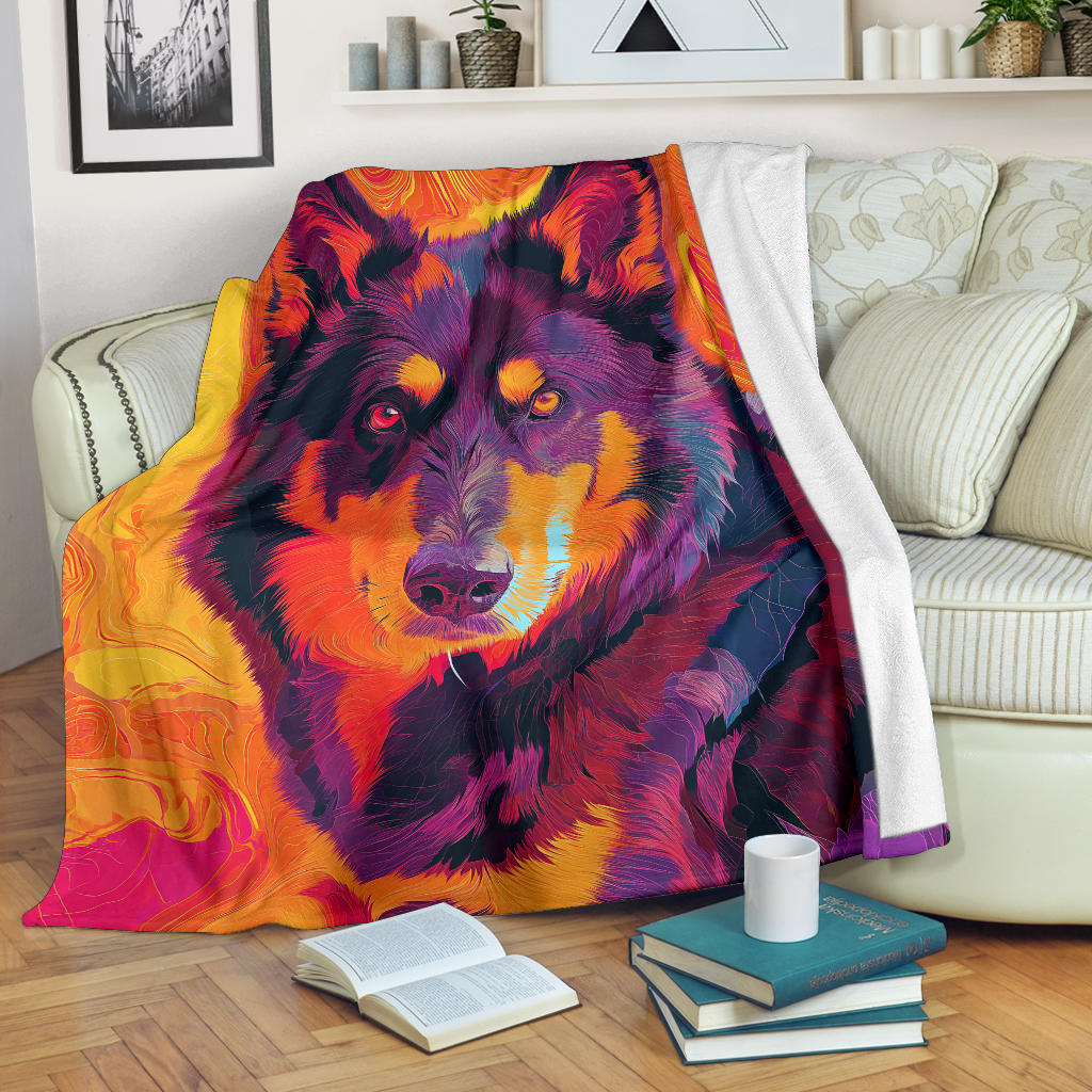 Lapponian Herder Dog Blanket, Trippy Psychedelics Lapponian Herder Dog Fleece Blanket, Lapponian Herder Dog Throw Blanket, Lapponian Herder Dog Gifts