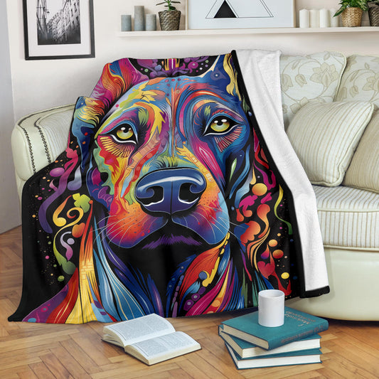 Trippy Psychedelics Doberman Pinscher Blanket, Doberman Pinscher Throw Blanket, Doberman Pinscher Fleece Blanket, Doberman Pinscher Gifts