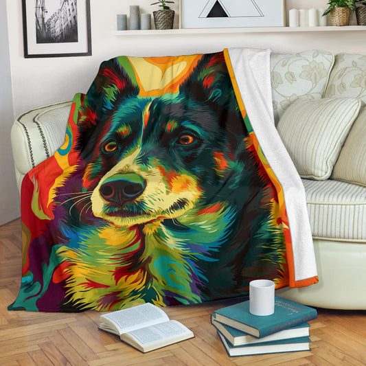 Karelian Bear Dog Blanket, Trippy Psychedelics Karelian Bear Dog Fleece Blanket, Karelian Bear Dog Throw Blanket, Karelian Bear Dog Gifts