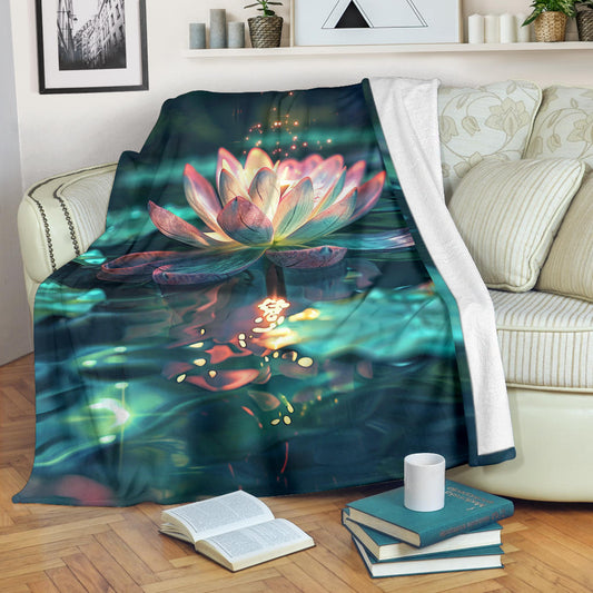 Luminous Lotus Blanket, Luminous Lotus Estetic Blanket, Luminous Lotus Blanket Gift, Blanket