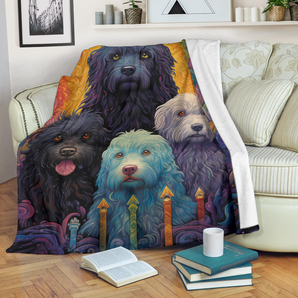 Puli Blanket, Trippy Psychedelics Puli Fleece Blanket, Puli Throw Blanket, Puli Gifts