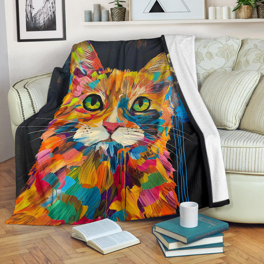 American Bobtail cat Blanket, Trippy Psychedelics American Bobtail cat Fleece Blanket, American Bobtail cat Throw Blanket, American Bobtail cat Gifts