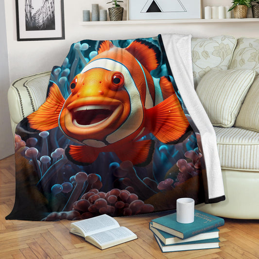 Clownfish Blanket, Clownfish Throw Blanket, Clownfish Gifts