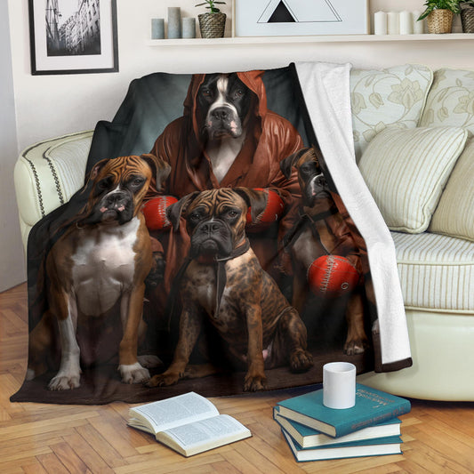 Boxer Family Blanket, Boxer Fleece Blanket, Boxer Dog Gifts