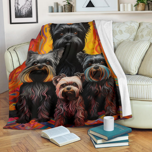 Affenpinscher Blanket, Trippy Psychedelics Affenpinscher Fleece Blanket, Affenpinscher Throw Blanket, Affenpinscher Gifts