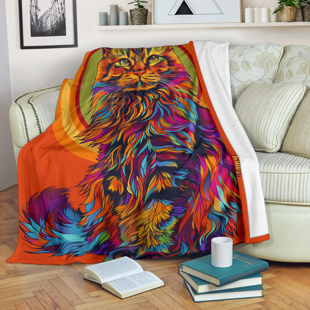 Ragamuffin Cat Blanket, Trippy Psychedelics Ragamuffin Cat Fleece Blanket, Ragamuffin Cat Throw Blanket, Ragamuffin Cat Gifts